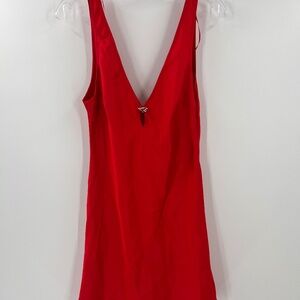 ZARA RED MINI DREES WITH HEART DETAIL NEW MEDIUM